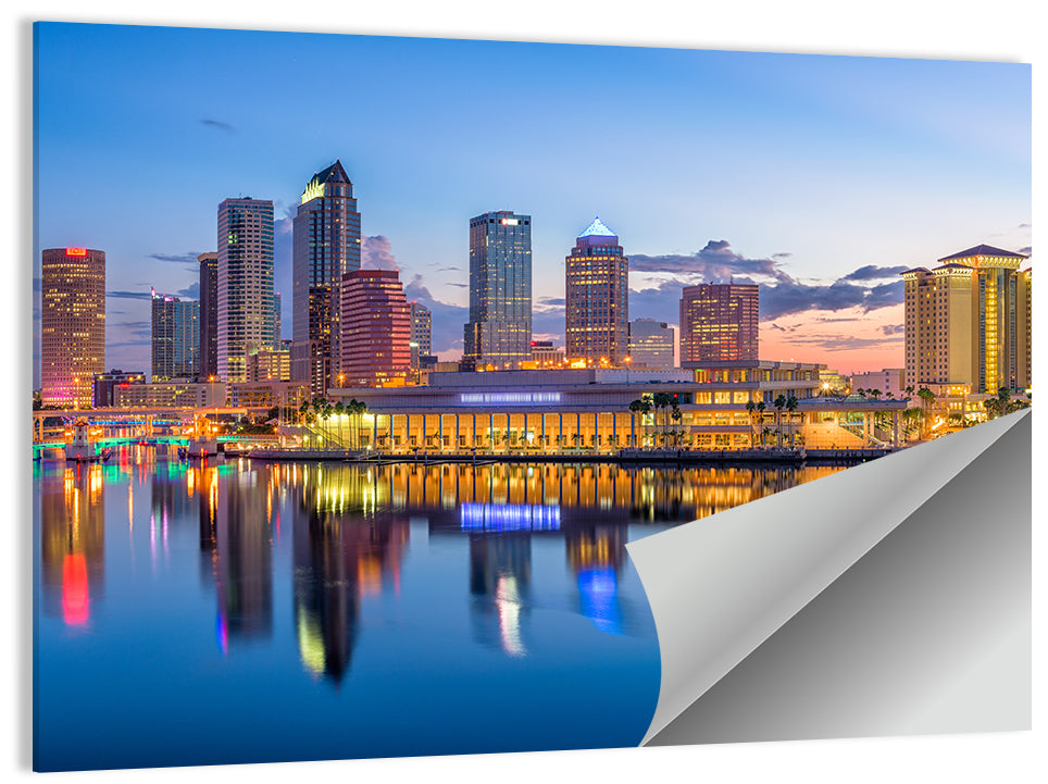 Tampa Twilight Skyline Wall Art