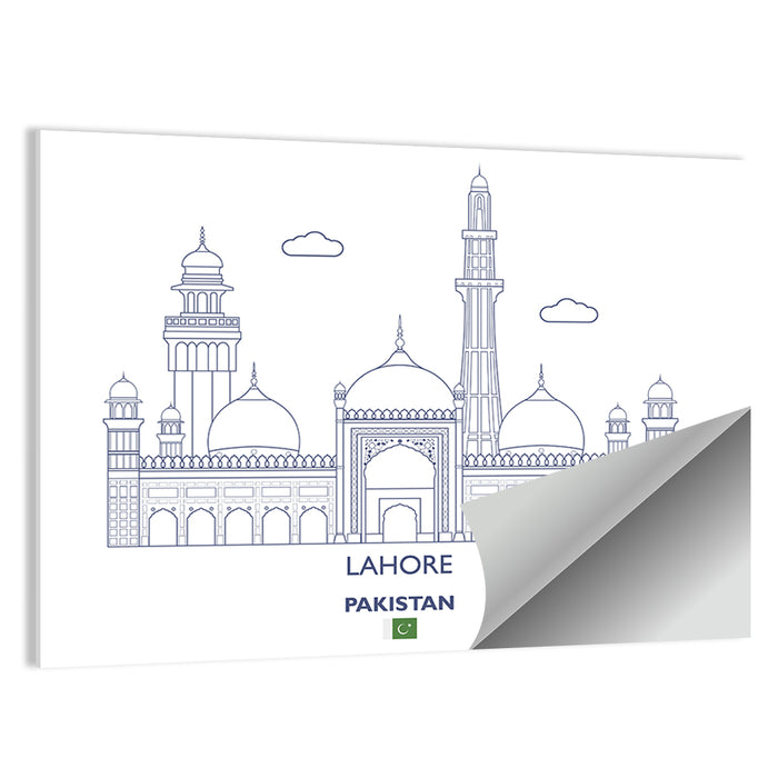 Lahore Skyline with Badshahi Mosque Wall Art as a poster print