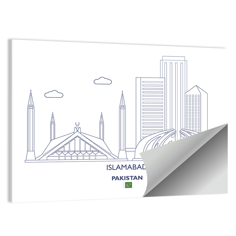 Islamabad Skyline Line Wall Art