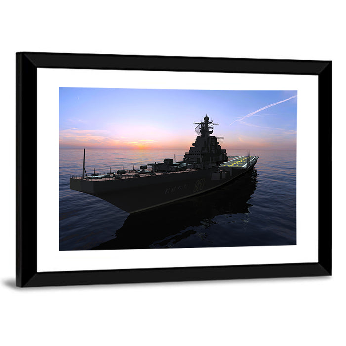 Aircraft Carrier 860 at Dusk Wall Art as a framed print