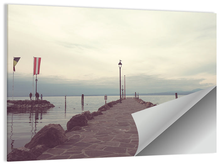 Stone Pier at Lake Garda Wall Art as a poster print