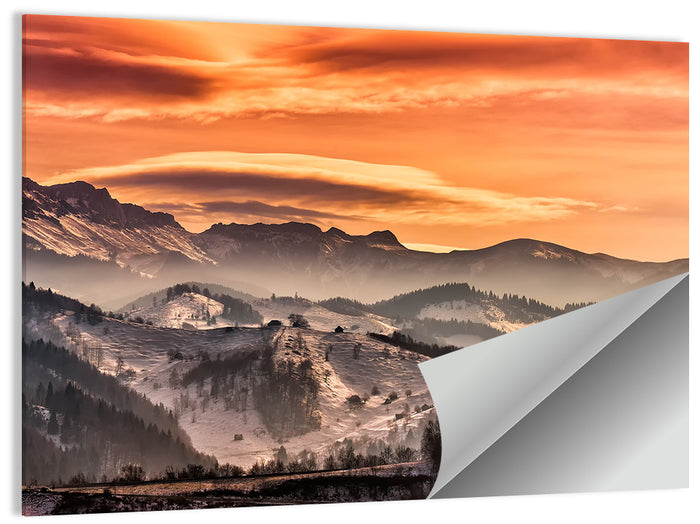 Pestera Mountain Sunrise Wall Art as a poster print