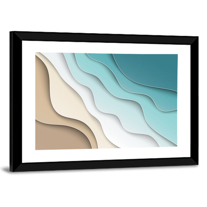 Aerial Beach Layers Wall Art as a framed print