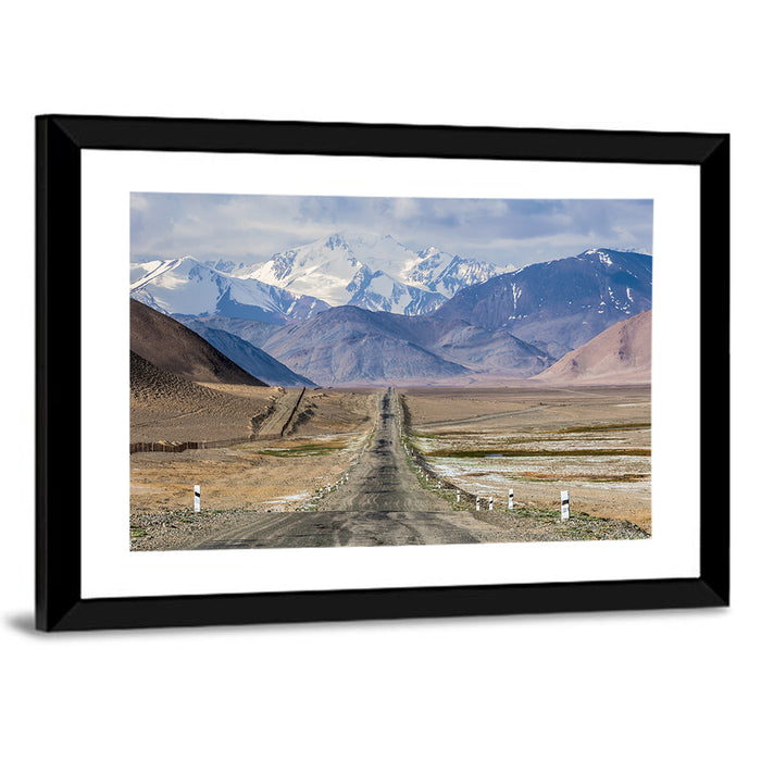 Pamir Mountain Road Wall Art as a framed print