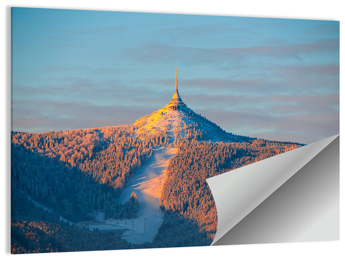 Ještěd Summit at Golden Hour Wall Art as a poster print