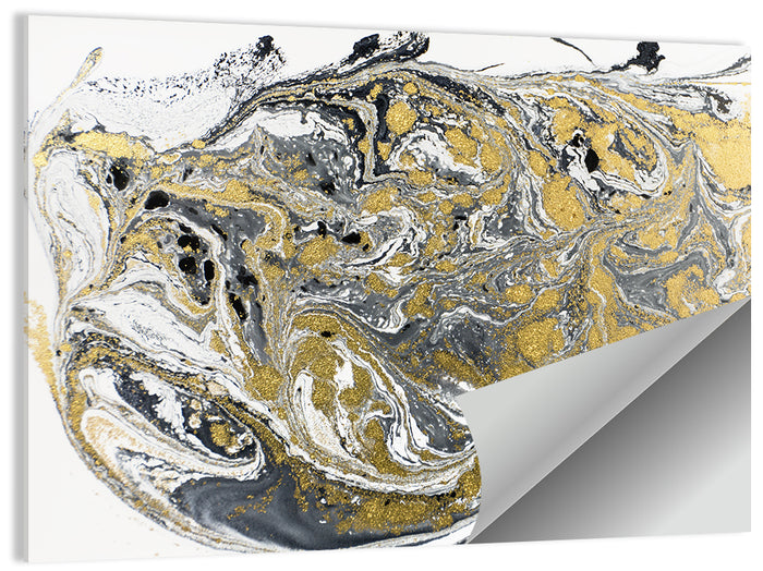 Metallic Gold Marbled Abstract Wall Art as a poster print