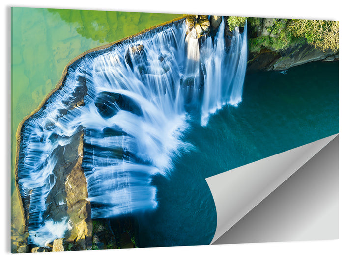 Shifen Waterfall Aerial Wall Art as a poster print