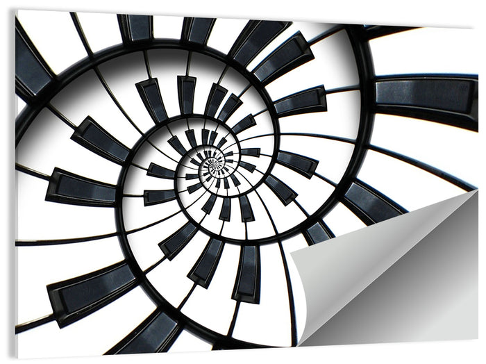 Recursive Spiral Piano Keys Wall Art as a poster print