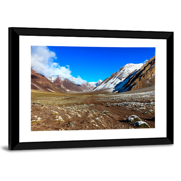 Mount Aconcagua Valley View Wall Art as a framed print