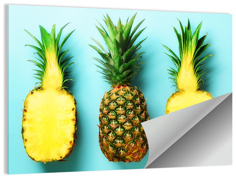 Three Pineapples Minimalist Design Wall Art