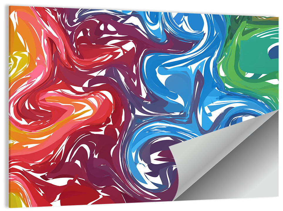 Marbled Color Flow Abstract Wall Art