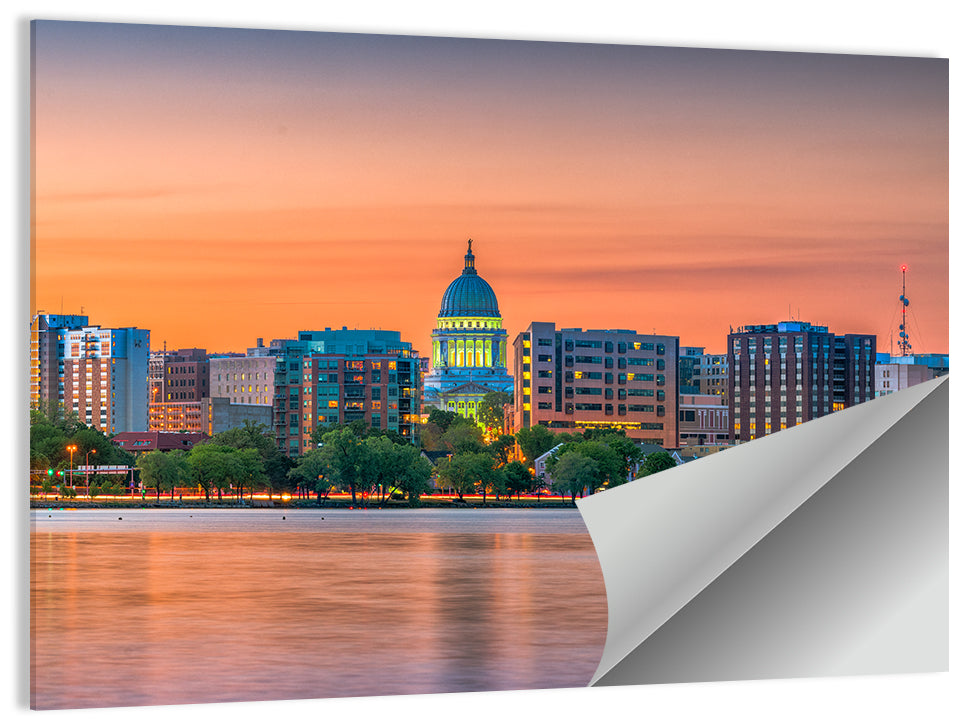 Madison State Capitol Skyline Wall Art