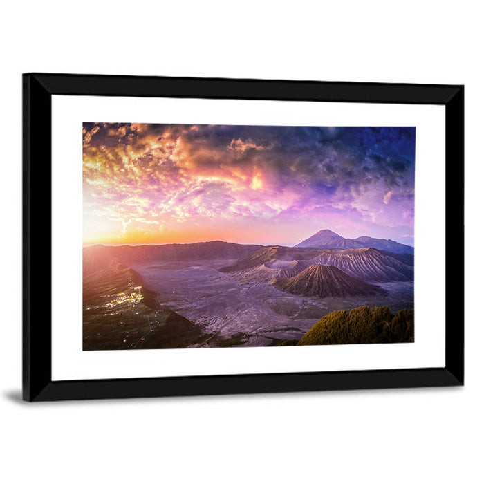 Mount Bromo Sunset View Wall Art as a framed print
