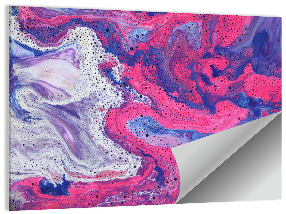 Magenta Bubble Fluid Abstraction Wall Art