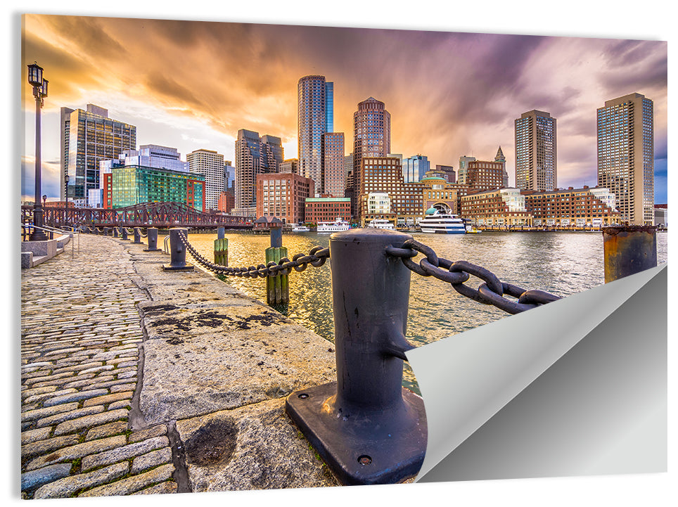 Boston Harbor at Dusk Wall Art