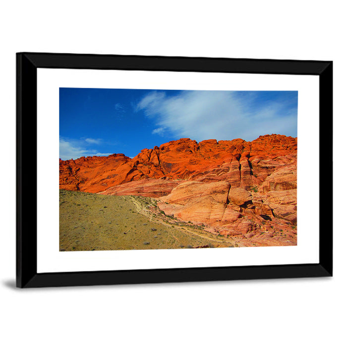 Red Rock Canyon Trail Wall Art as a framed print