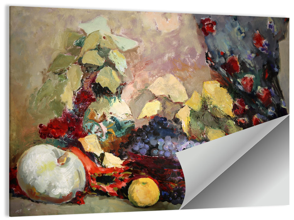 Grapes and Melon Still Life Wall Art