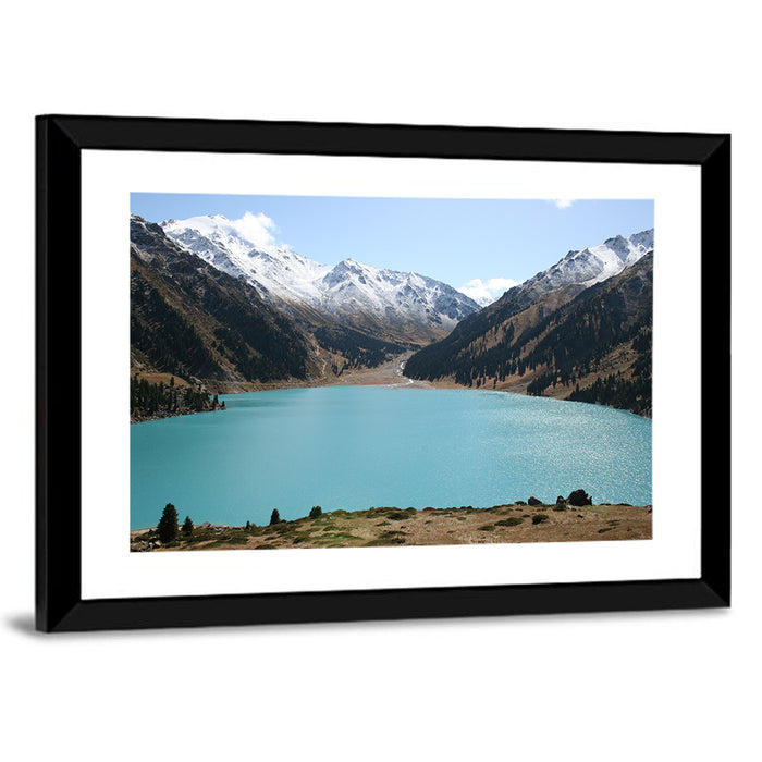 Big Almaty Lake Wall Art as a framed print