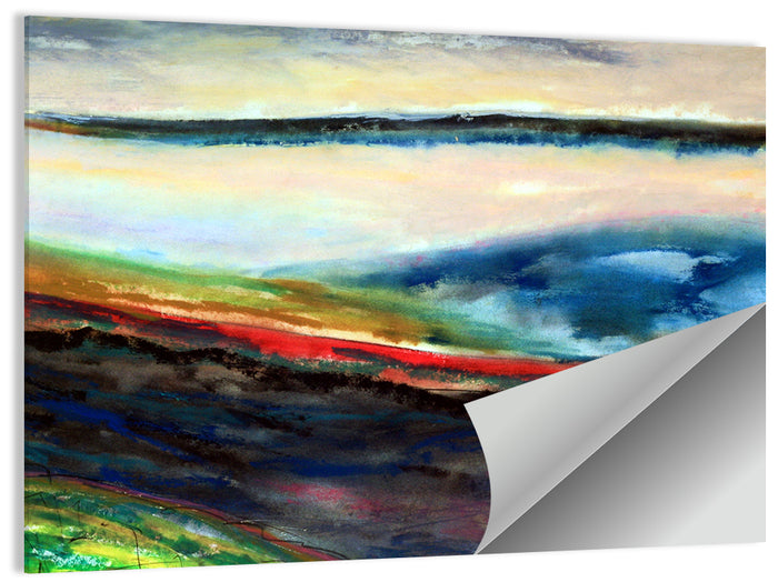 Moody Horizon Stripe Abstract Landscape Wall Art as a poster print
