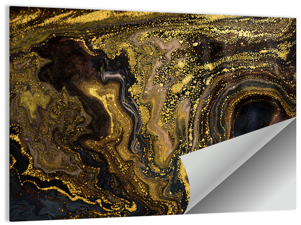 Black and Gold Marble Abstraction Wall Art