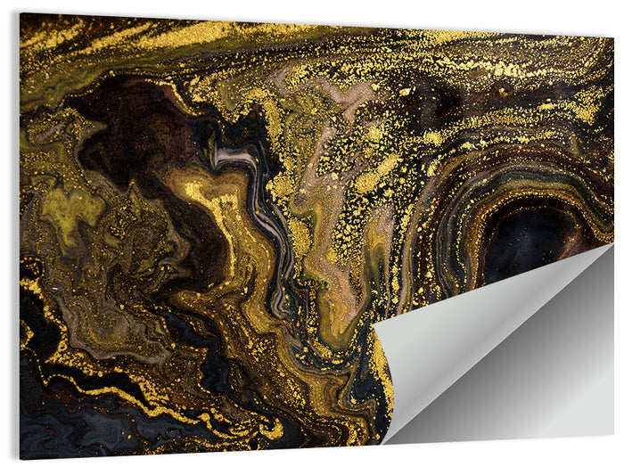 Black and Gold Marble Abstraction Wall Art as a poster print
