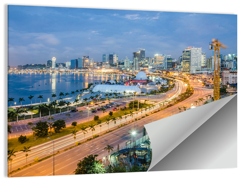 Luanda Bay Twilight Skyline Wall Art