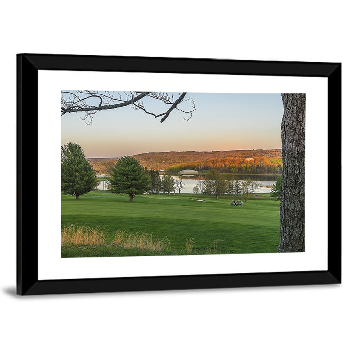 Roscoe Conkling Park Golden Hour Wall Art as a framed print