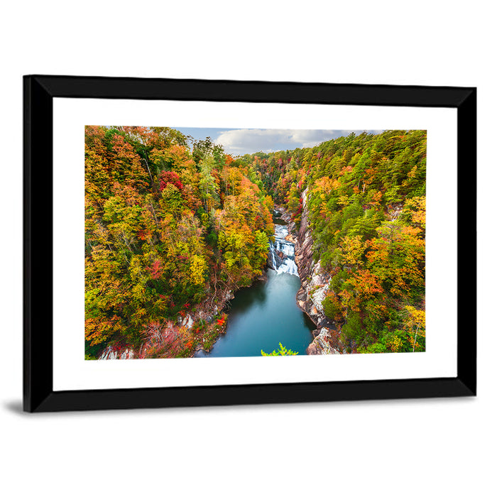 Tallulah Gorge Waterfall Wall Art as a framed print