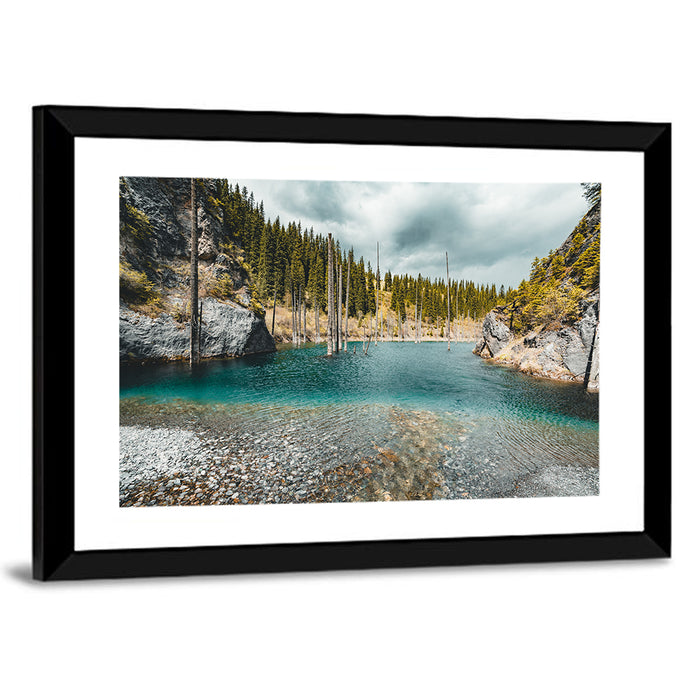 Sunken Forest at Kaindy Lake Wall Art as a framed print