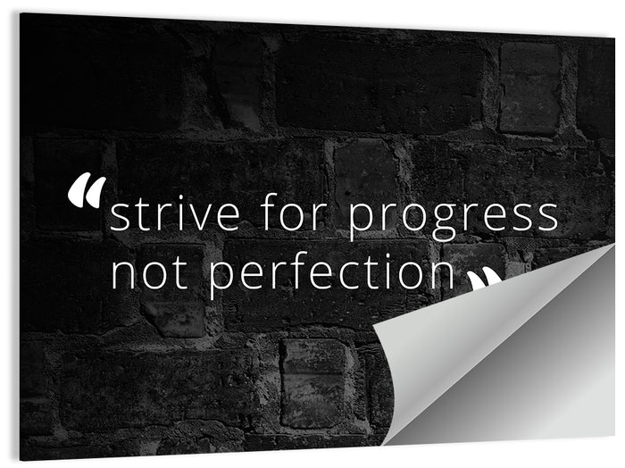 Strive for Progress Brick Typography Wall Art as a poster print
