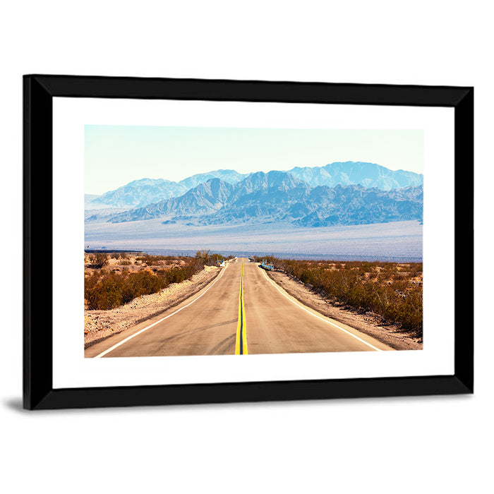 Mojave Desert Route 66 Wall Art as a framed print