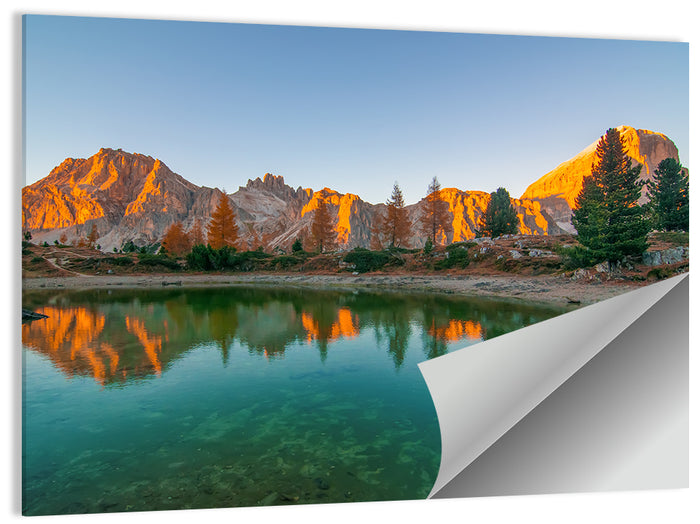 Lago Di Federa Alpenglow Wall Art as a poster print