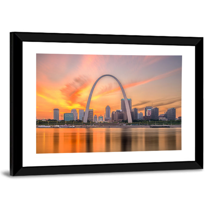 St. Louis Gateway Arch Skyline Wall Art as a framed print