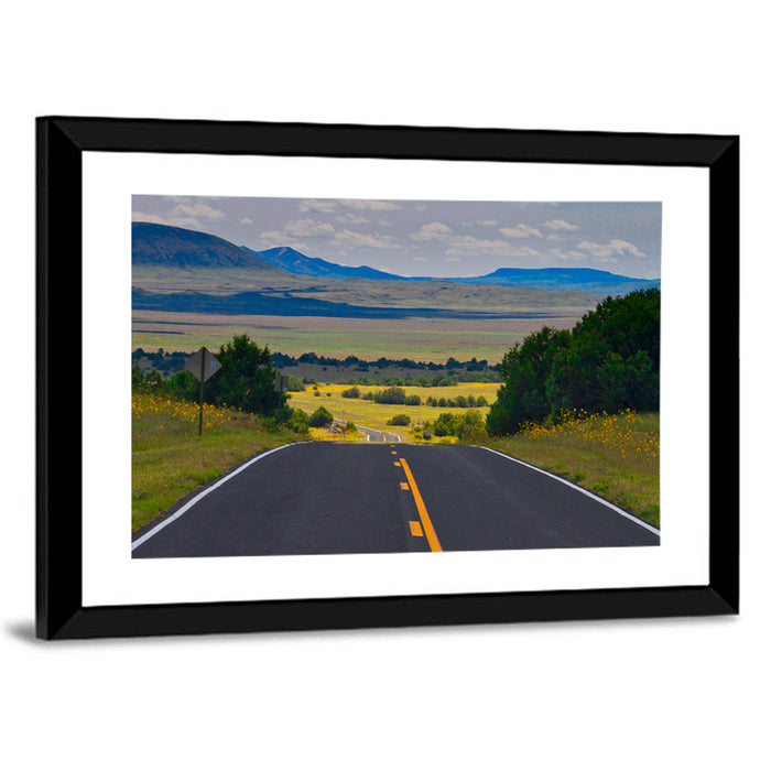 New Mexico Highway Wall Art as a framed print