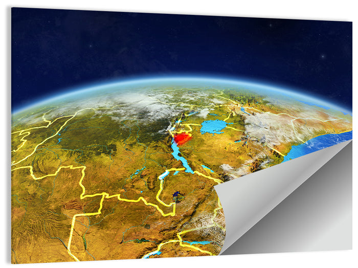 East Africa Great Lakes from Space Wall Art as a poster print