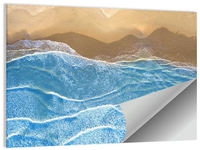 Aerial Azure Beach Wall Art as a poster print