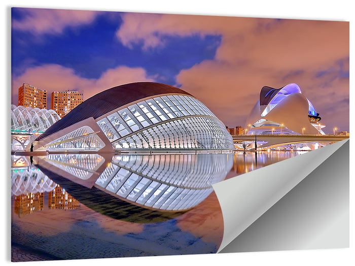 Valencia City of Arts and Sciences Twilight Wall Art as a poster print