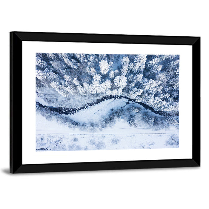 Winding Snowy River Wall Art as a framed print