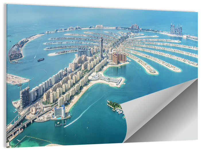 Palm Jumeirah Aerial View Wall Art as a poster print