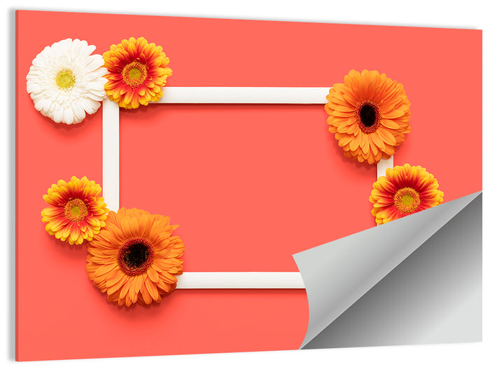 Handwritten Gerbera Greeting Wall Art as a poster print