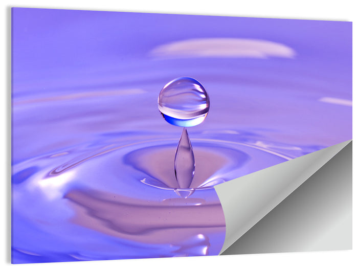 Purple Water Droplet Splash Wall Art as a poster print