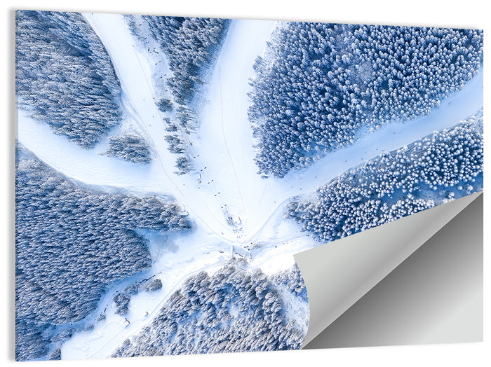 Birds-eye Ski Resort Landscape Wall Art as a poster print