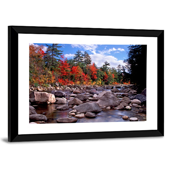 New Hampshire Autumn Stream Wall Art as a framed print