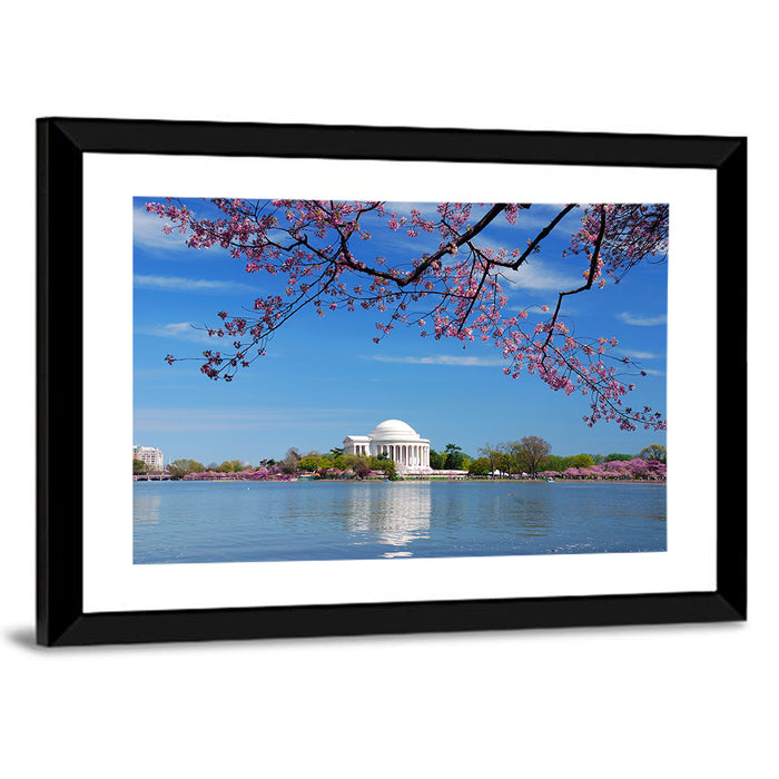 Thomas Jefferson Memorial with Cherry Blossoms Wall Art as a framed print