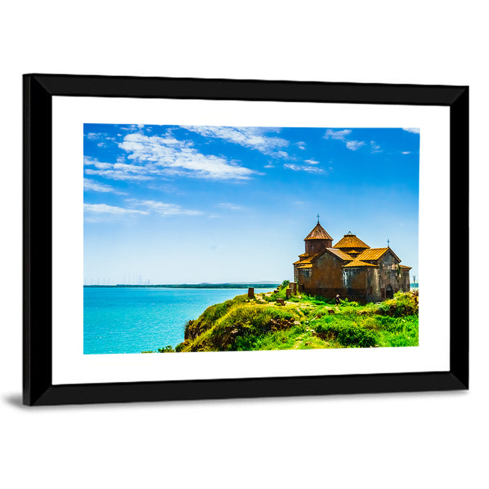Sevanavank on Lake Sevan Wall Art as a framed print