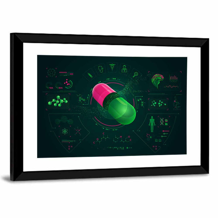 Pharmaceutical Analysis Interface Wall Art as a framed print