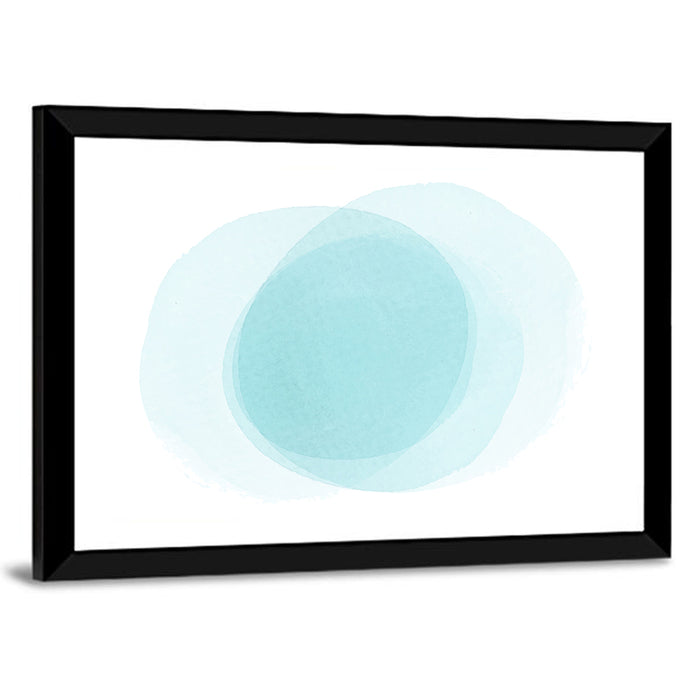 Translucent Blue Circles Wall Art as a framed print