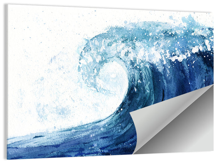 Watercolor Cresting Wave Wall Art as a poster print