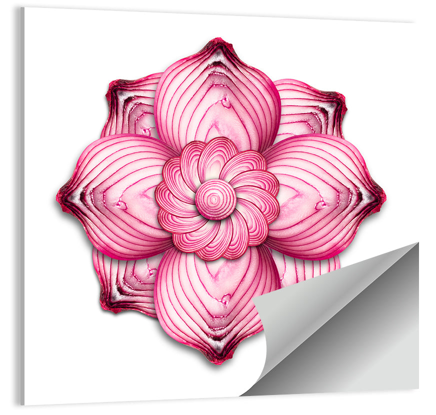 Red Onion Mandala Floral Pattern Wall Art