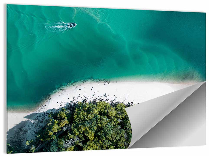 Clam Beach Aerial View Wall Art as a poster print